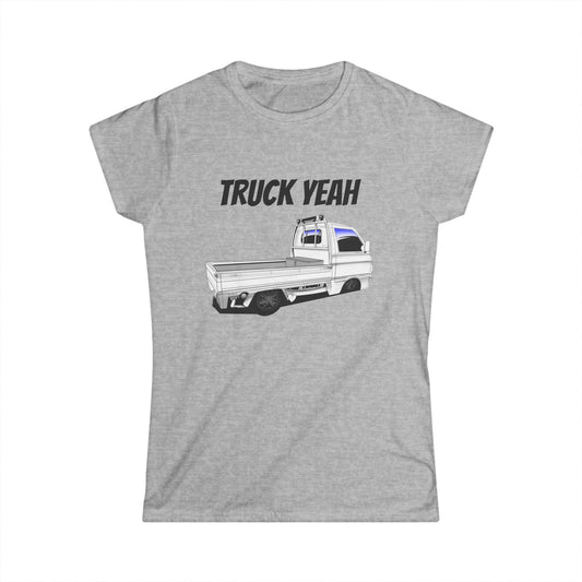 Truck Yeah Women's Softstyle Tee, Casual T-Shirt, Gift for Truck Lovers, Birthday Outfit, Funny Tee, Everyday Wear
