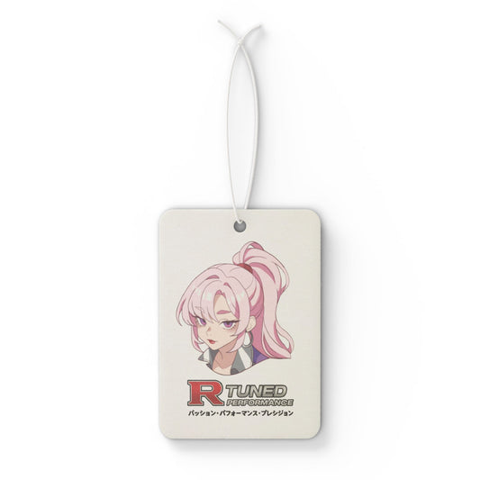 Car Air Freshener — R-Tuned Anime Girl Design (Pink Ponytail)