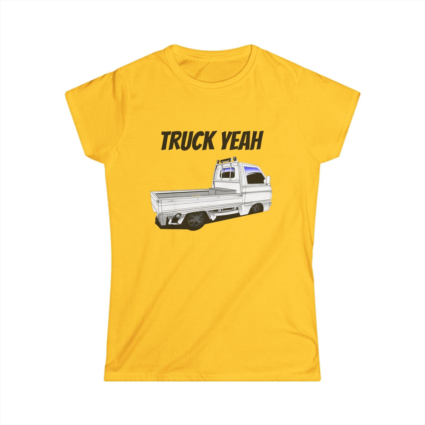 Truck Yeah Women's Softstyle Tee, Casual T-Shirt, Gift for Truck Lovers, Birthday Outfit, Funny Tee, Everyday Wear