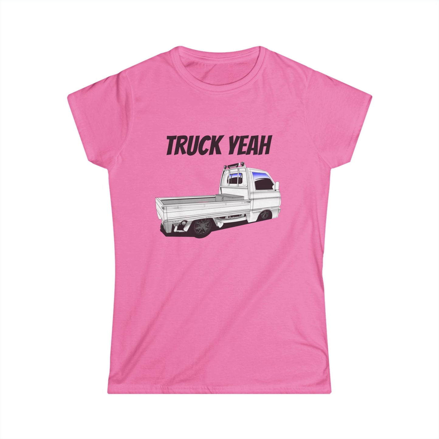 Truck Yeah Women's Softstyle Tee, Casual T-Shirt, Gift for Truck Lovers, Birthday Outfit, Funny Tee, Everyday Wear