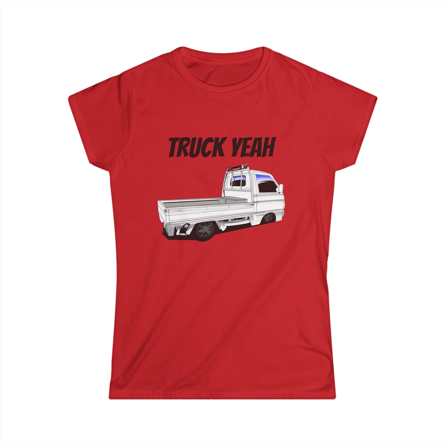 Truck Yeah Women's Softstyle Tee, Casual T-Shirt, Gift for Truck Lovers, Birthday Outfit, Funny Tee, Everyday Wear