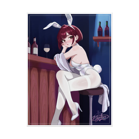 Bunny Barmaid Poster — Anime Pin-Up Rolled Art Print