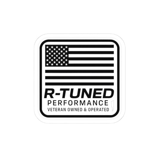 R-Tuned American Flag  Veteran-Owned Sticker