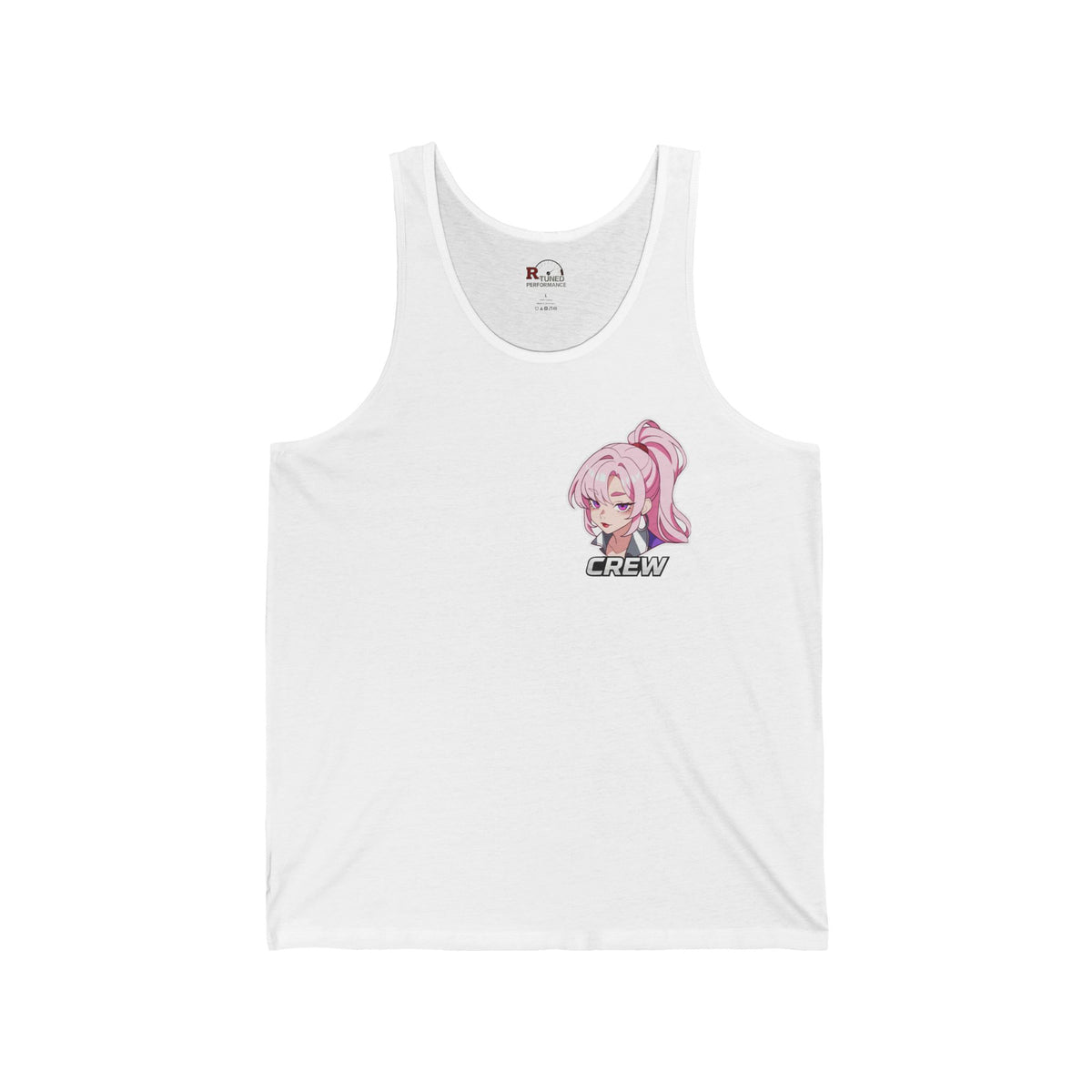 R-Tuned Performance Crew Tank — Anime Racer Girl Graphic Tank Top