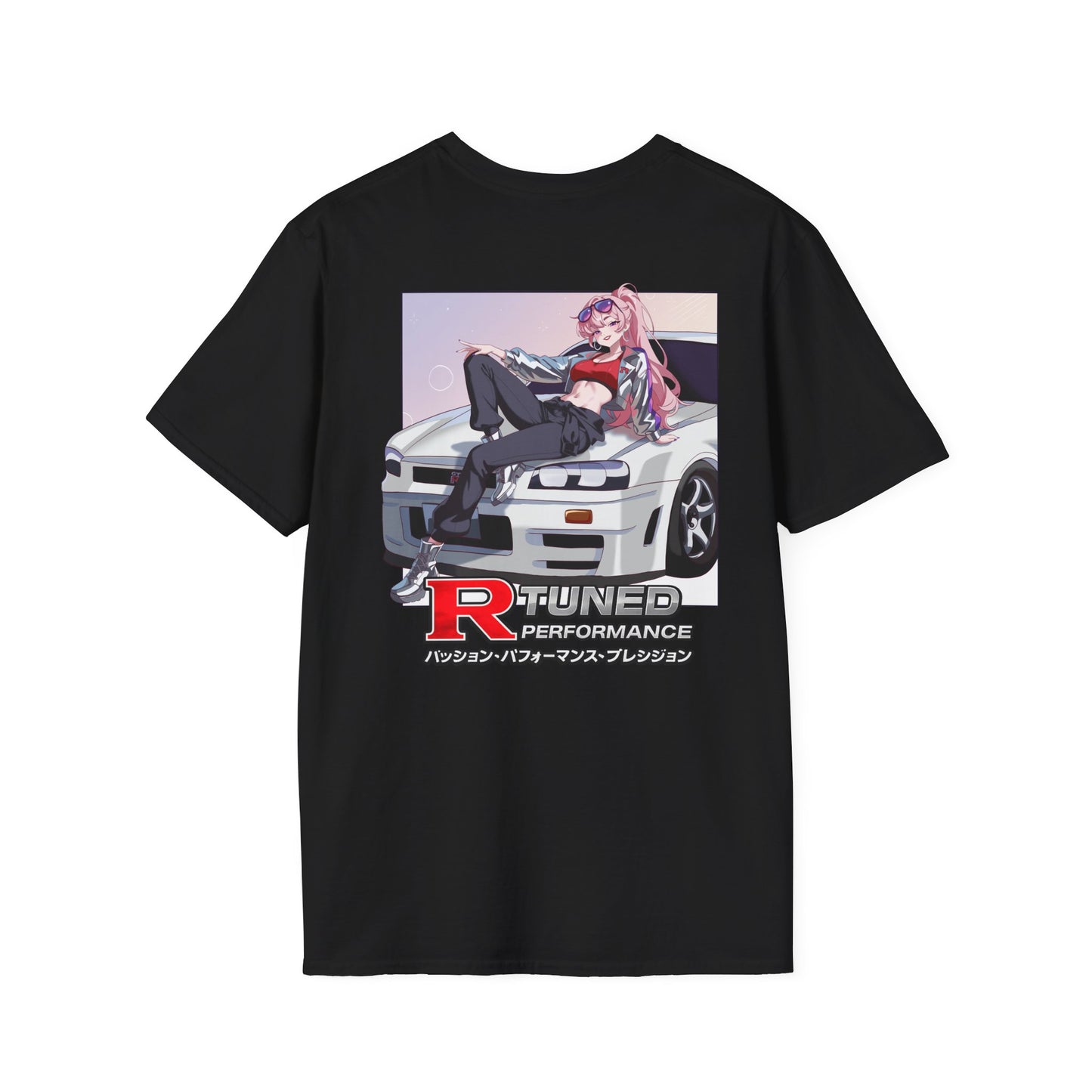 JDM R-Tuned Performance T-Shirt — Anime Girl & Sports Car Graphic (#RBTheWorld)