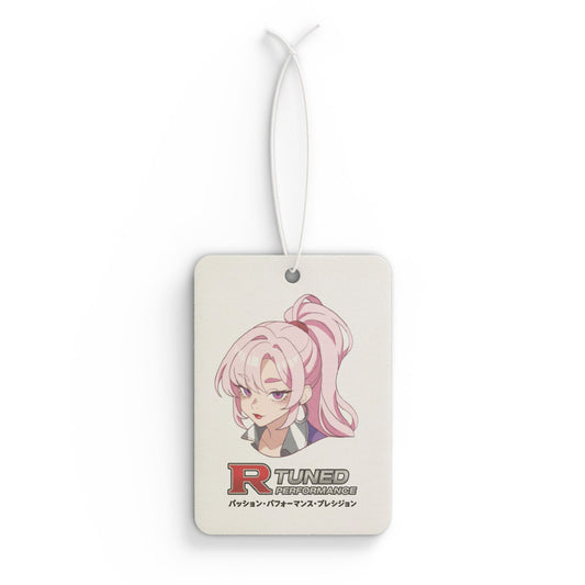 Car Air Freshener — R-Tuned Anime Girl Design (Pink Ponytail)