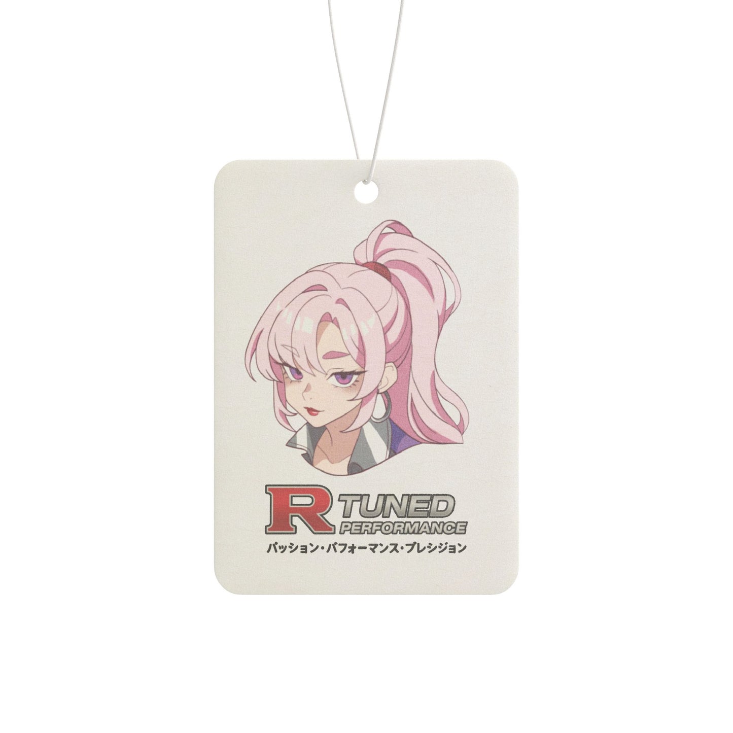 Car Air Freshener — R-Tuned Anime Girl Design (Pink Ponytail)