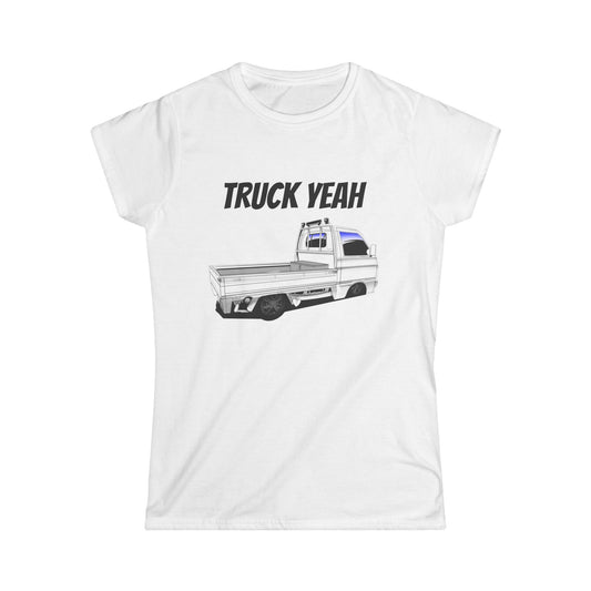 Truck Yeah Women's Softstyle Tee, Casual T-Shirt, Gift for Truck Lovers, Birthday Outfit, Funny Tee, Everyday Wear