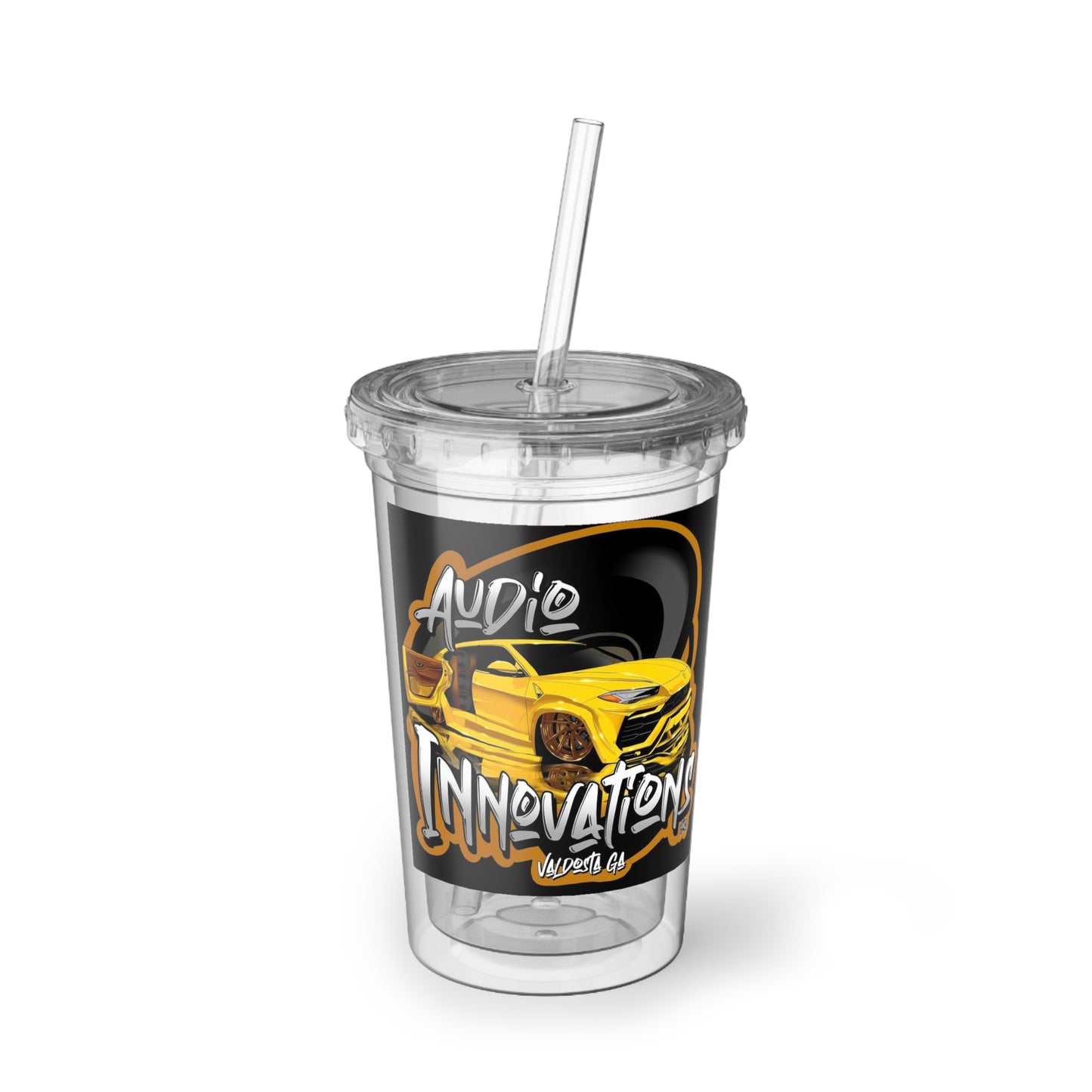 R Tuned & Audio Innovations Clear Acrylic Tumbler with Straw – Reusable Suave Cup