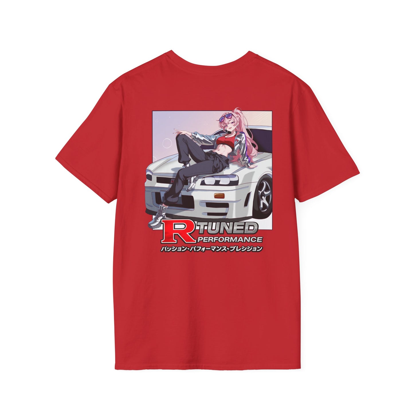 JDM R-Tuned Performance T-Shirt — Anime Girl & Sports Car Graphic (#RBTheWorld)