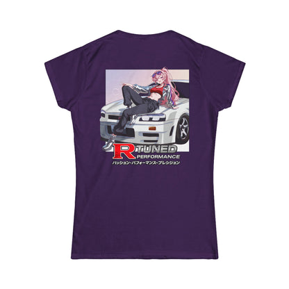 R-Tuned Anime Girl Car Tee — #RBTHEWORLD Racing Graphic Women's T-Shirt