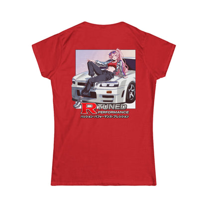 R-Tuned Anime Girl Car Tee — #RBTHEWORLD Racing Graphic Women's T-Shirt