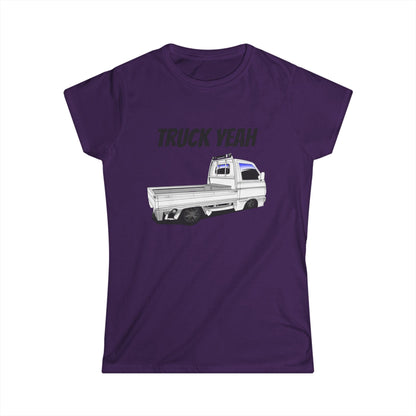 Truck Yeah Women's Softstyle Tee, Casual T-Shirt, Gift for Truck Lovers, Birthday Outfit, Funny Tee, Everyday Wear