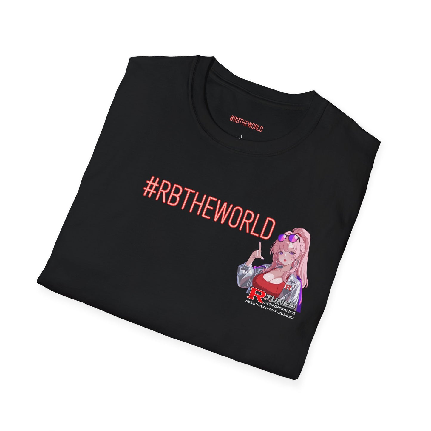 JDM R-Tuned Performance T-Shirt — Anime Girl & Sports Car Graphic (#RBTheWorld)