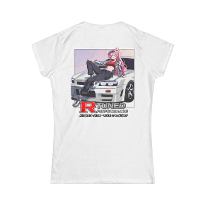 R-Tuned Anime Girl Car Tee — #RBTHEWORLD Racing Graphic Women's T-Shirt