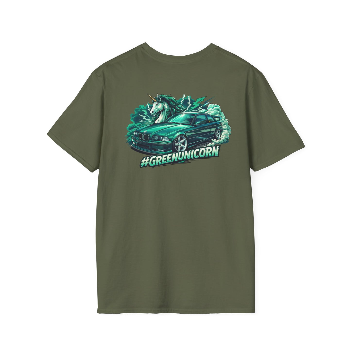 R-Tuned Performance T-Shirt — #GreenUnicorn Racing Car Graphic Tee